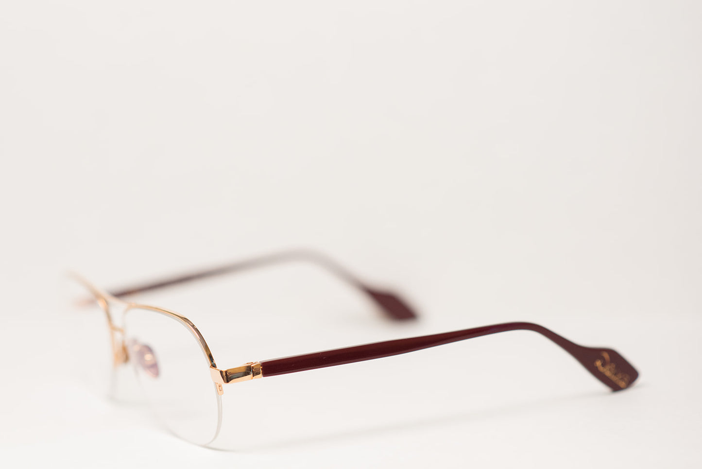 24K Pink Gold Burgundy Acetate Metal Optical