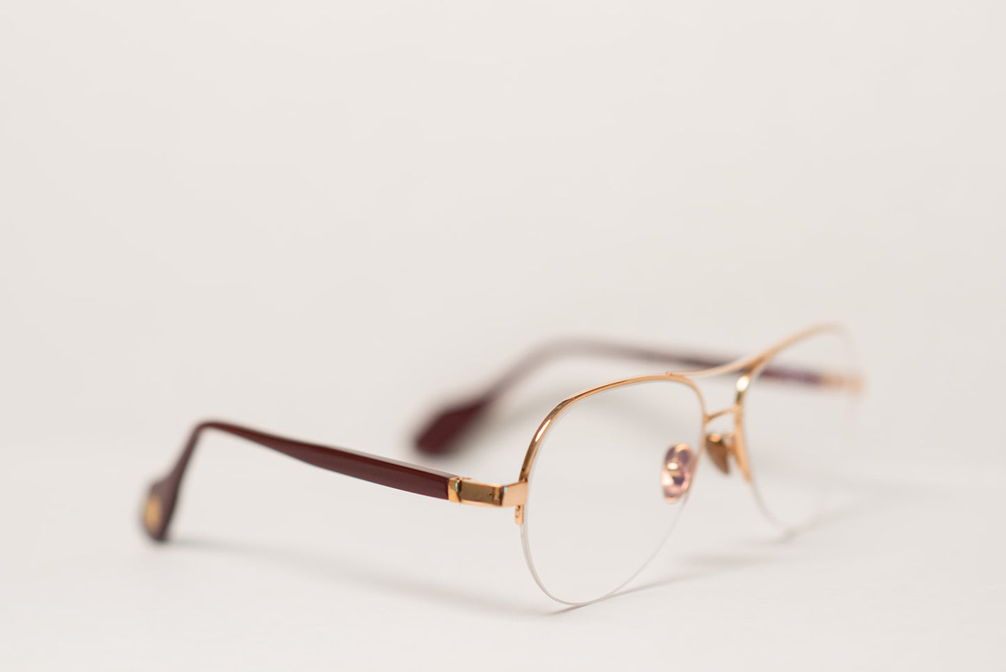 24K Pink Gold Burgundy Acetate Metal Optical