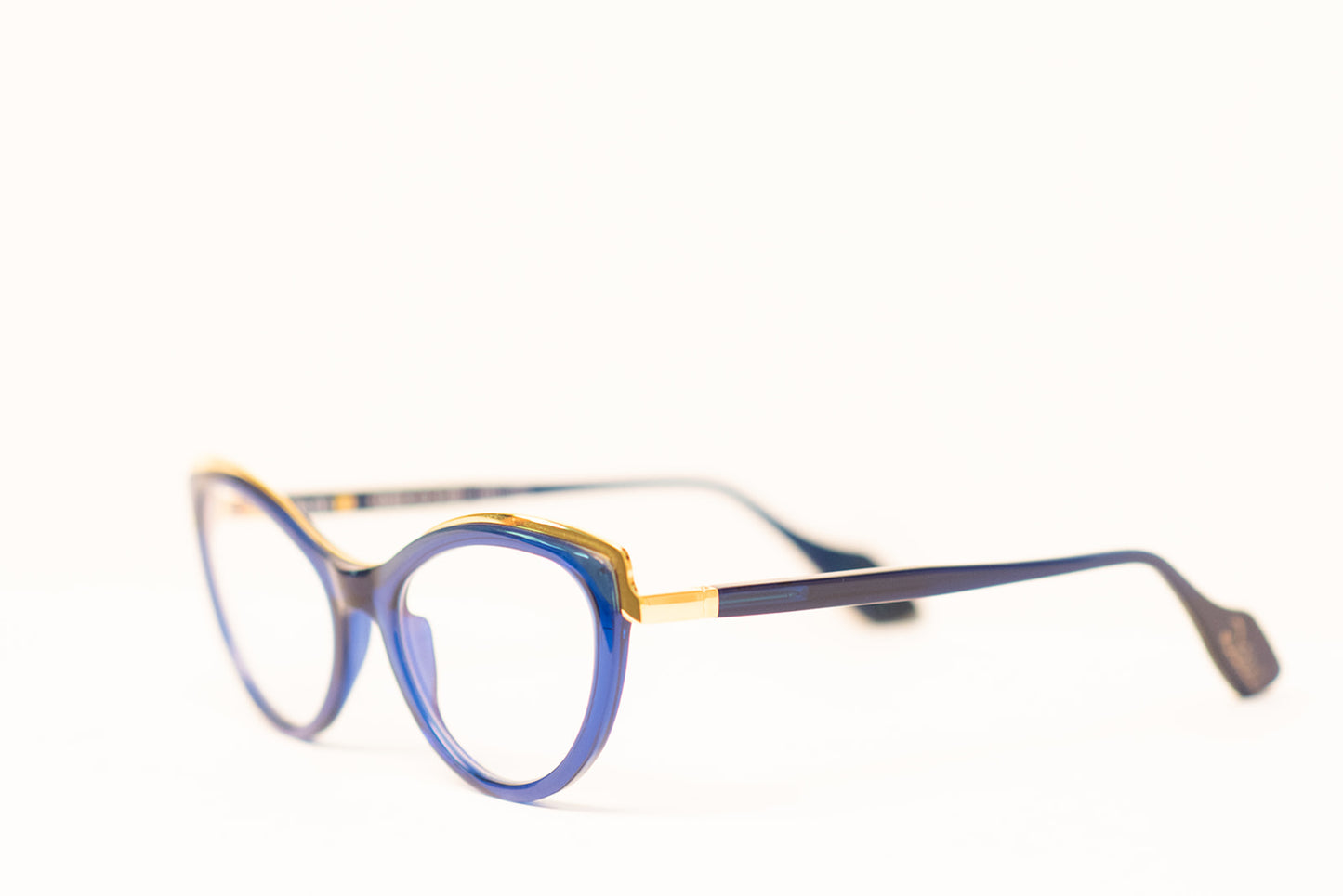 24K Gold Ladies Blue Cat's Eye Optical Eyewear