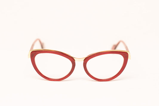 24k Gold Ladies Burgundy Optic Eyewear