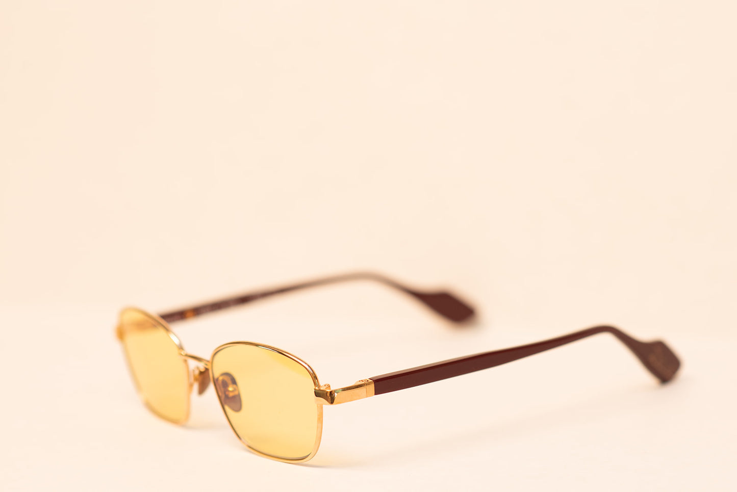 24k Pink Gold Unisex Burgundy Rectangle Sunglasses