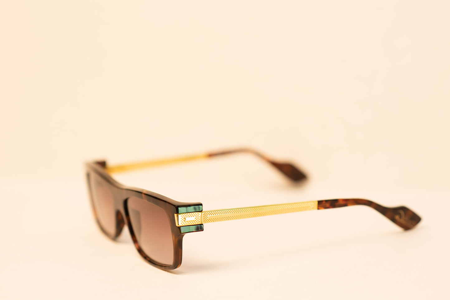 24k Gold Men's Black Rectangle Optic Eyewear