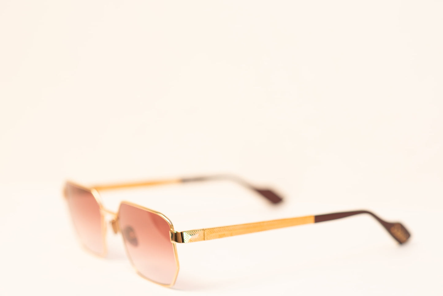 24k Pink Gold Unisex Rectangle Burgundy Sunglasses