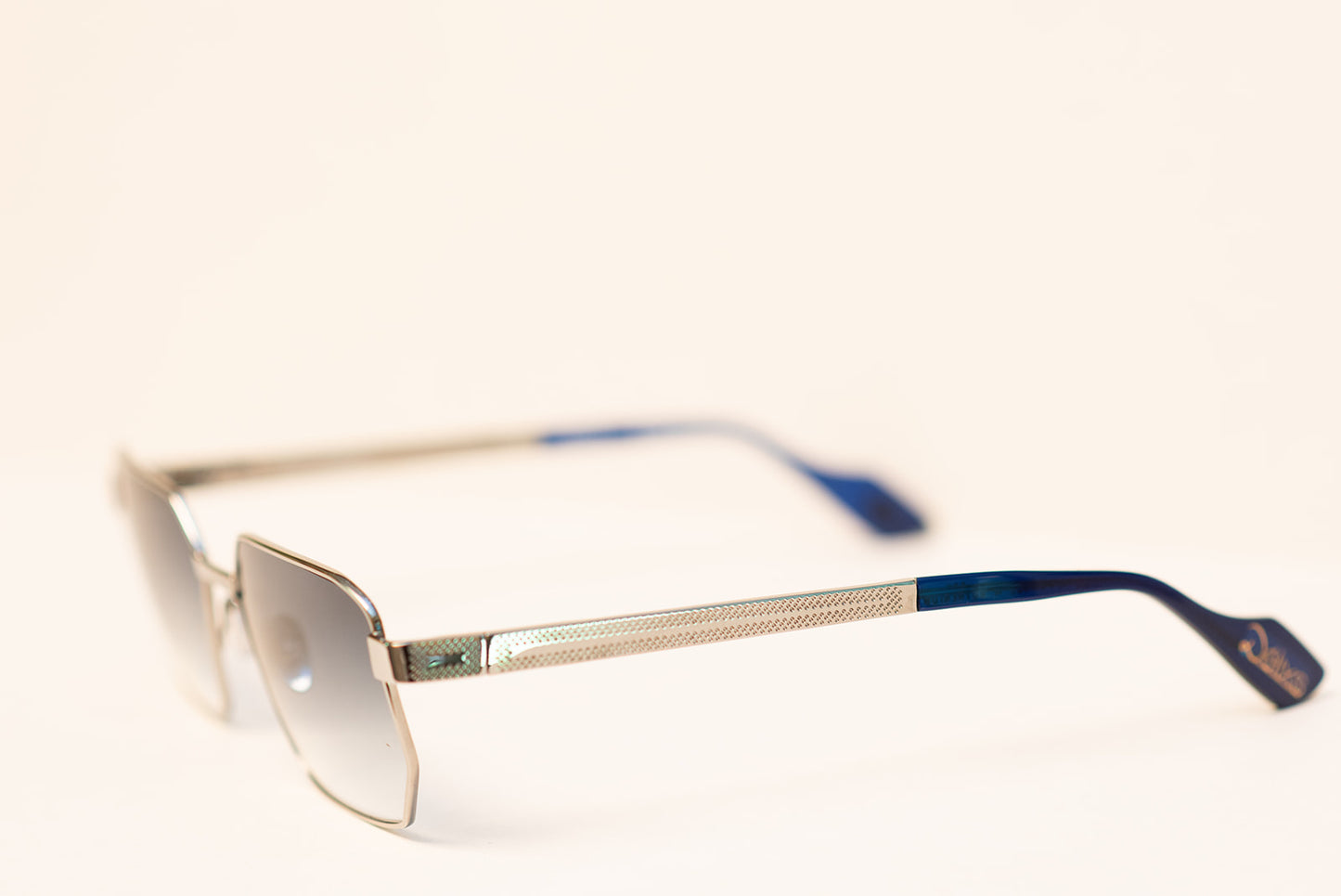 22k Ruthenium Unisex Rectangle Blue Sunglasses