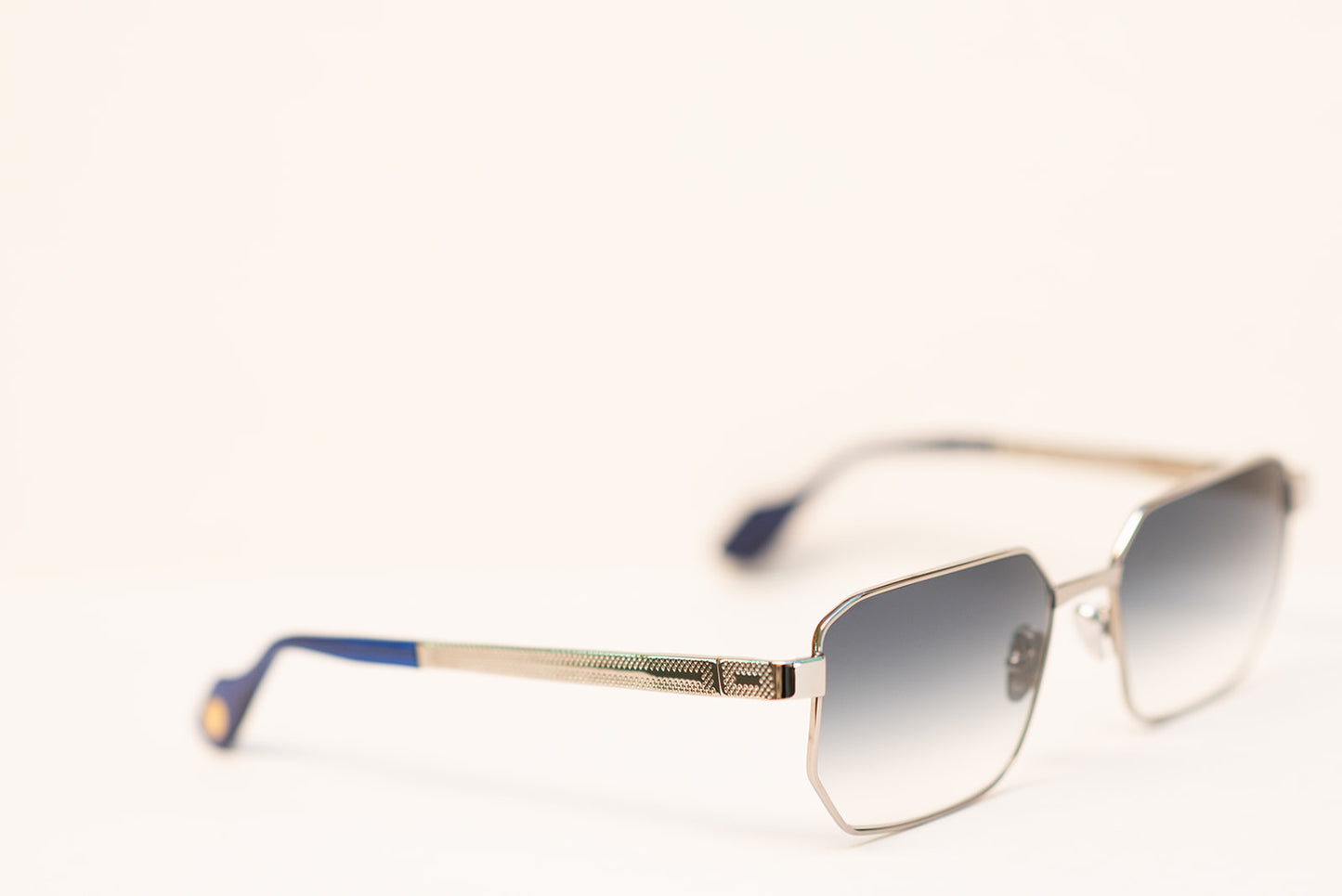 22k Ruthenium Unisex Rectangle Blue Sunglasses