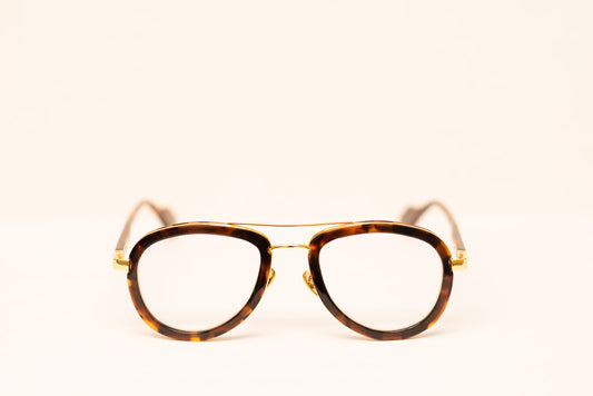 24k Aviator Metal Acetate Tort Optical Eyewear