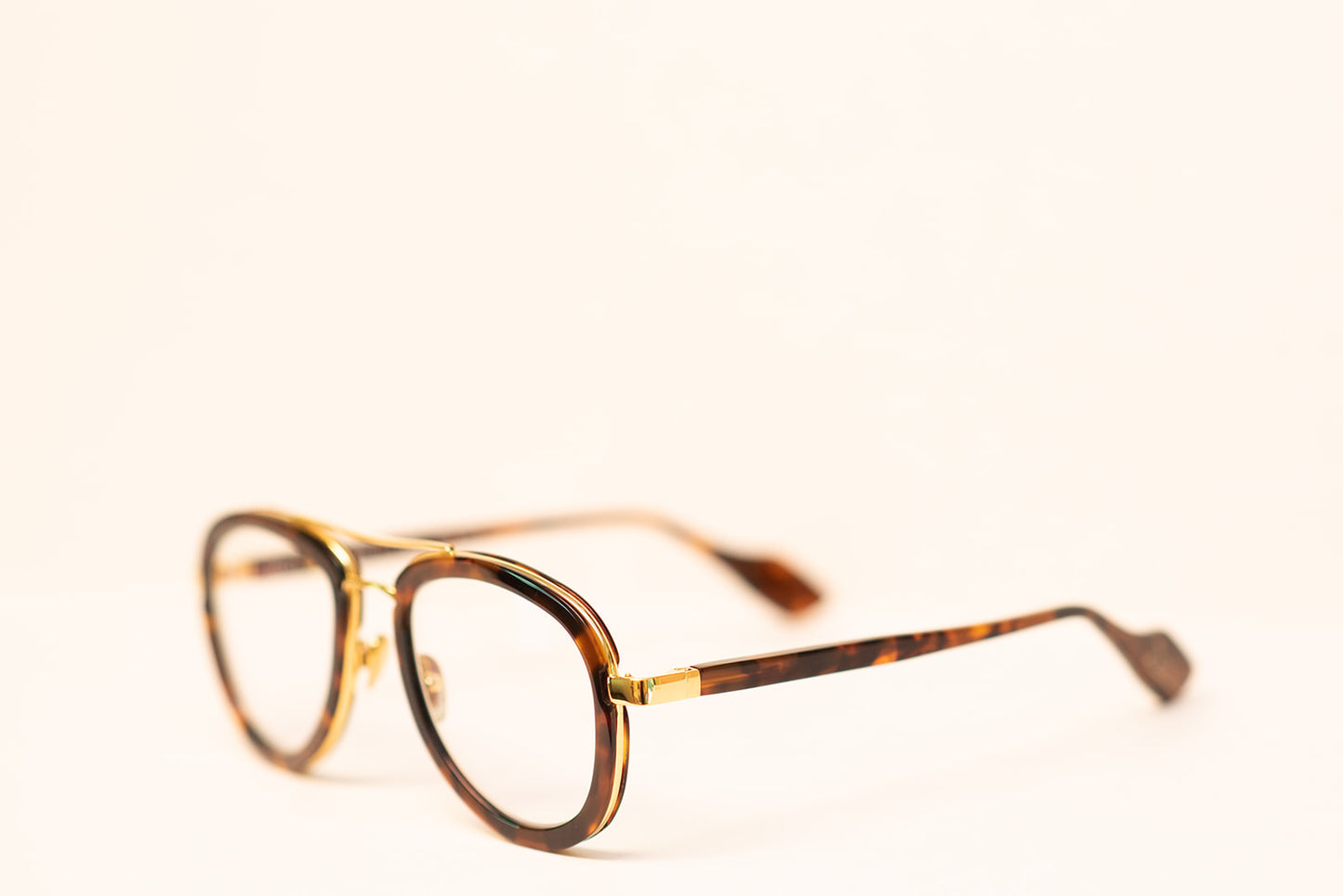 24k Aviator Metal Acetate Tort Optical Eyewear