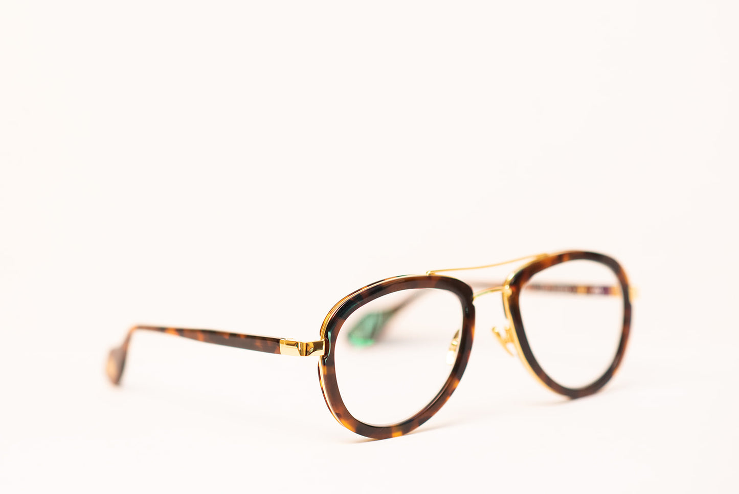 24k Aviator Metal Acetate Tort Optical Eyewear