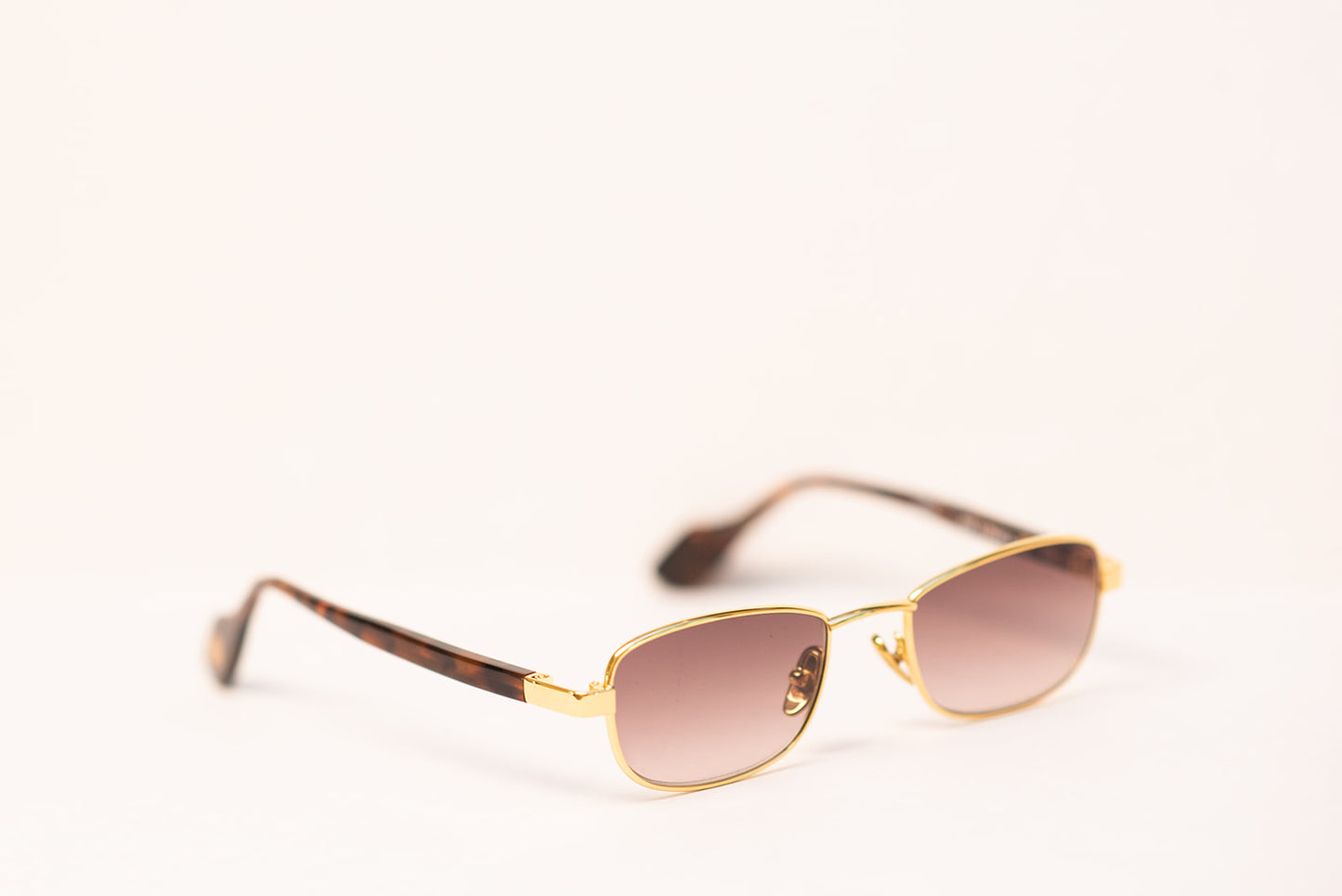 24k Gold Unisex Tortoise Rectangle Sunglasses