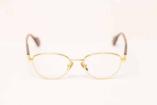 24k Gold Unisex Tortoise Panto Optic Eyewear